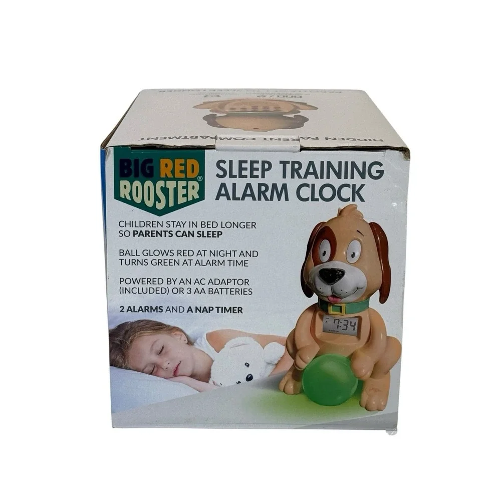 Big Red Rooster Dog Sleep Training Digital Alarm Clock 2 Alarms and Nap Timer